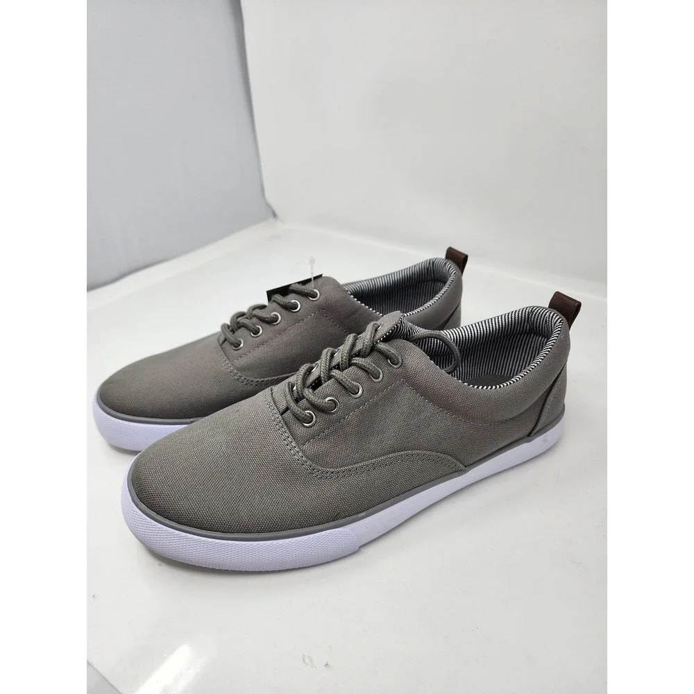 Goodfellow & Co Mens Brady Lace Up Sneakers Gray Canvas Casual Size 9